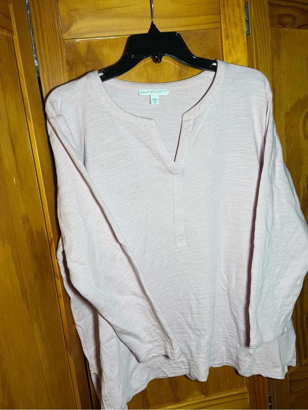 J.Jill|Pure Jill Split-Neck Tunic Top - Light Lavender|Sz PXL|Organic Cotton